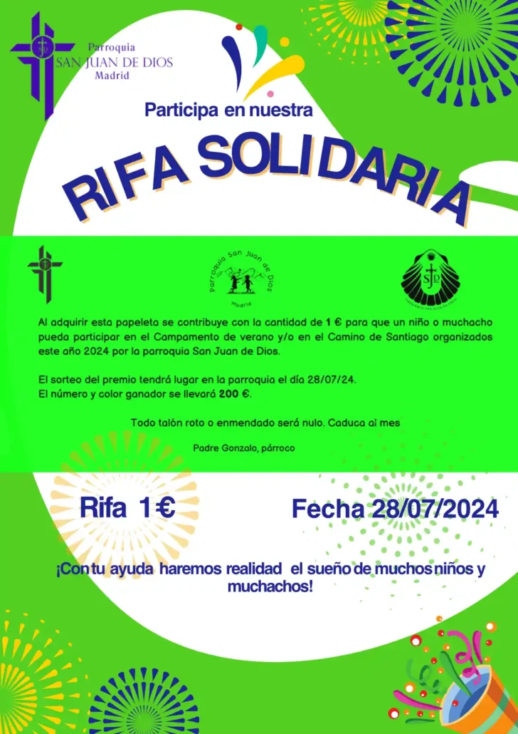 Rifa Solidaria Parroquia San Juan de Dios Madrid